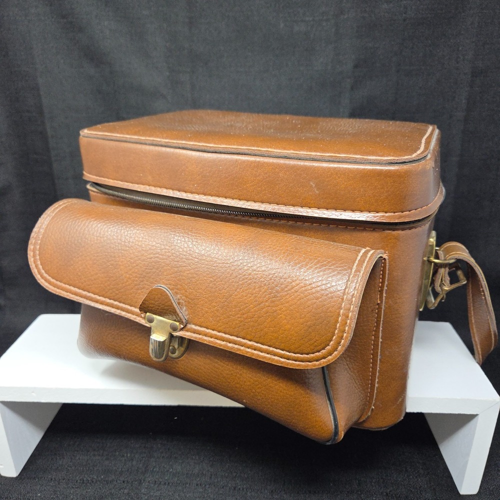 VTG Footed Leather Camera Bag Photography Case Retro USA Made See Pics